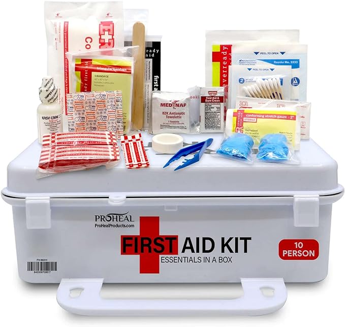 OSHA Compliant First Aid Kit - 10 Person, Type III, ANSI Class A Emergency Kit for Truck, Car, Construction Site - 71 Essential First Aid Supplies