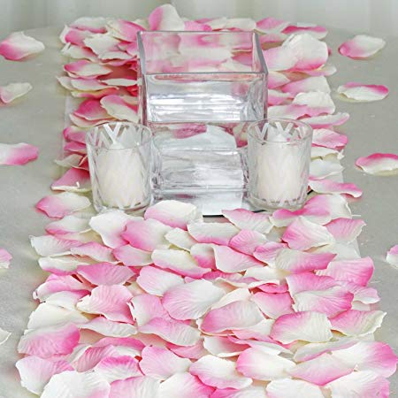 BalsaCircle 2000 Pink Silk Artificial Rose Petals Wedding Ceremony Flower Scatter Tables Decorations Bulk Supplies Wholesale