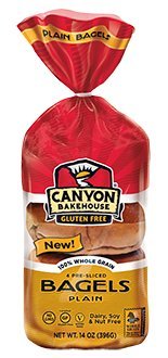Canyon Bakehouse Gluten-Free Presliced Plain Bagels (4 Bagels Per Pack)