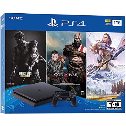 Newest Flagship Sony Play Station 4 2TB HDD Only on Playstation PS4 Console Slim Bundle - Included 3X Games (The Last of Us, God of War, Horizon Zero Dawn) 2TB Hard Drive Incredible Games -Jet Black