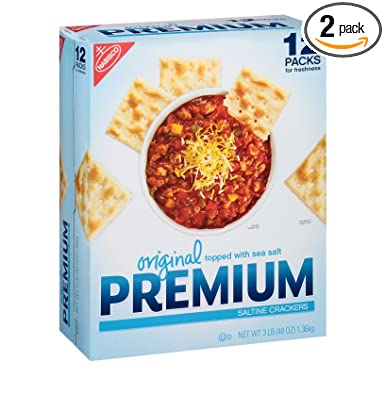 Nabisco Original Premium Saltine Crackers Topped with Sea Salt, 3 Pound (2 pack)