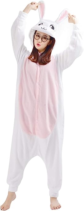 DATO Unisex Animal Pyjamas Cosplay Onesie Rabbit Adult Nightwear