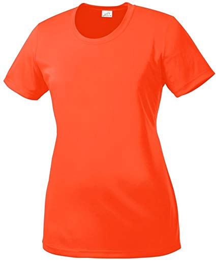 DRI-Equip Women's Neon Color High Visibility Athletic T-Shirts in Sizes S-4XL