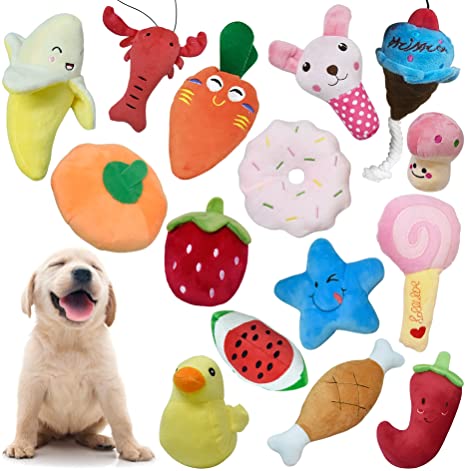 Live2Pedal Squeaky Dog Toys, Puppy Toys, Cute Doy Chew Toy for Medium and Small Dogs, Soft Plush Pet Toys with Squeakers