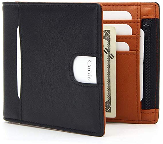Money Clip Wallet with Coin Pocket For Men - 10 card holders - Slim