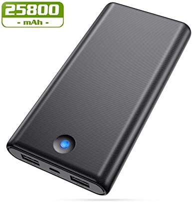 Pxwaxpy Portable Charger Power Bank [25800mAh High Capacity] External Battery Pack with Dual USB Output Compact Power Pack Phone Charger for Smart Phones Tablets and More