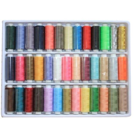 BINGONE 39 Assorted Color Polyester Sewing Thread Spool Set with a Kit Sewing Tools