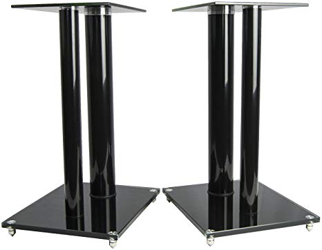 VIVO Premium Universal Floor Speaker Stands Dual Pillar for Surround Sound & Book Shelf Speakers (STAND-SP01B)