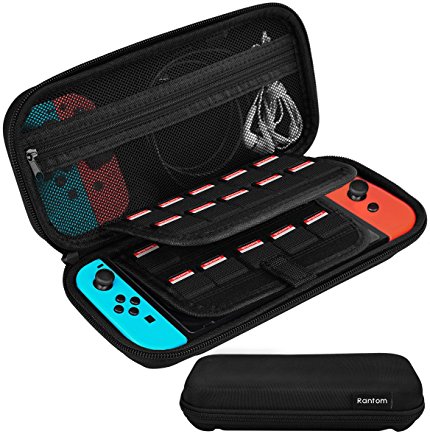 Nintendo switch case including 20 Game cartridges,portable carrying case protective Hard Shell Travel Pouch for Nintendo Switch Console & Accessories(Black)