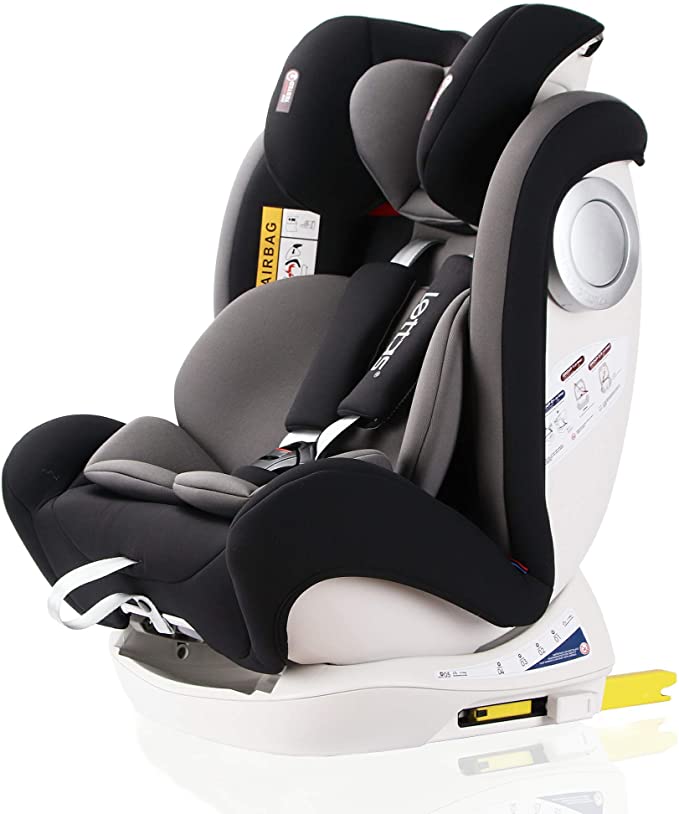 LETTAS Convertiblle 0 1/2/3 PLUS Group (0-36 kg/ 0-12 Year) Combination Baby Car Seat Reclining ISOFIX-Black