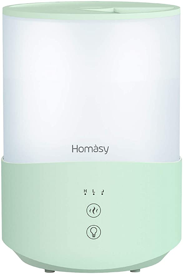 Homasy Cool Mist Humidifier Diffuser, 2.5L Essential Oil Diffuser, Top Fill Humidifier for Bedroom, Home and Office, Baby Humidifier with Adjustable Mist Output, Sleep Mode, Auto Shut Off