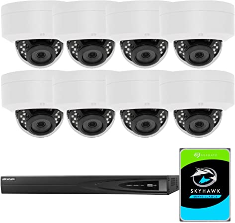 【5MP】 Hikvision 5MP Home Business Wired Security Camera System,8-Channel 6MP PoE NVR (2TB), 8 x 5MP Outdoor Indoor 100ft Night Vision Video Surveillance Turret Dome IP Cameras