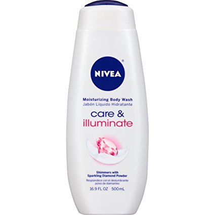 NIVEA Care & Illuminate Moisturizing Body Wash, Shimmers With Sparkling Diamond Powder 16.9 oz ( Pack of 3 )