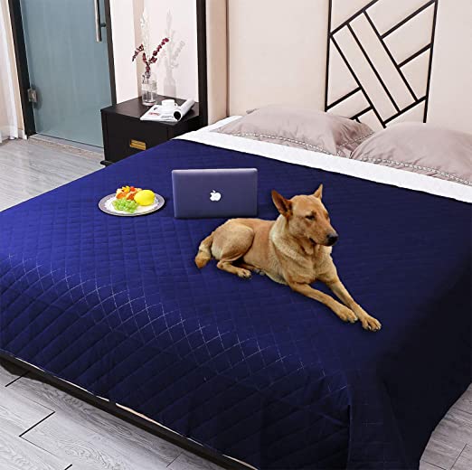 Dog Bed Cover Washable,Pet Blanket Waterproof,Reusable Dog Cover for Couch with Non-Slip Back,Waterproof Comforter Bed Cover Furniture Protector,Soft Puppy Blankets for Pet (52"x82", Navy Blue)