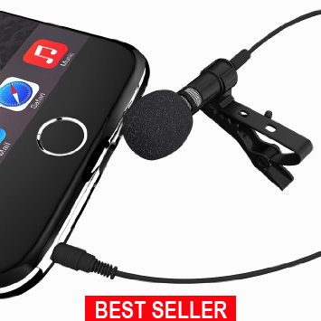 The #1 Rated Deluxe Microphone System- Lavalier Microphone Can Be Used On All Phones, Karaoke, Youtube, Studio; Microphone System For Computers; Lapel Dynamic Mic Noise Cancelling Microphone