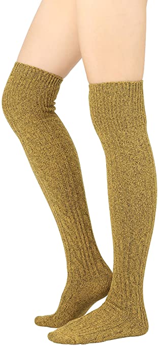 STYLEGAGA Winter Cozy Cable Knit Over The Knee High Boot Socks