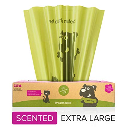 Earth Rated Eco-Friendly Poop Bags, Extra Large 11'' x 13'', Lavender-Scented, for Large Dogs, 225 Bags on a Large Single Roll