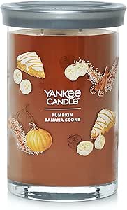 Yankee Candle Pumpkin Banana Scone Scented, Signature 20oz Large Tumbler 2-Wick Candle, Over 60 Hours of Burn Time