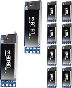 10PCS 0.91'' 12832 IIC I2C OLED Display Module 0.91inch I2C 128x32 SSD1306 LCD Display Module White I2C OLED Screen Driver DC 3.3V/5V with 4 Pin Headers