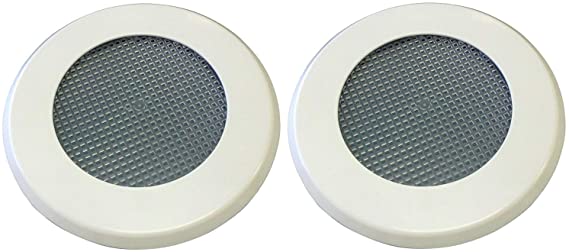 No Pest Recessed Light Cover Replacement Kit for Outdoor Ceiling Canned Lighting Fixtures - Includes Mounting Ring, Trim Plate and Screen- Keep Out Insects- Paintable - Made in The USA (2 Pack)