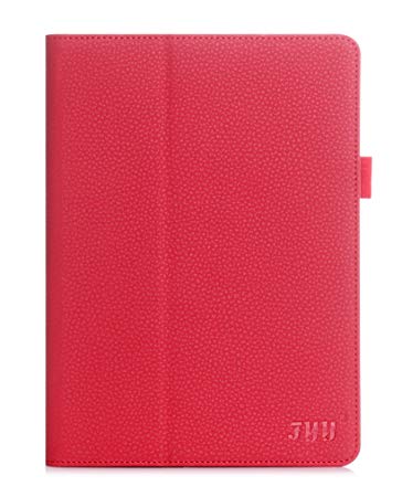 FYY Case for Samsung Galaxy Tab S2 9.7 - Premium Leather Case Stand Cover with Card Slots, Note Holder, Elastic Strap for Samsung Galaxy Tab S2 9.7" Red (With Auto Wake/Sleep)