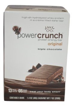 Power Crunch Protein Energy Bar, Triple Chocolate, 1.4-Ounce Bars, 5 Count