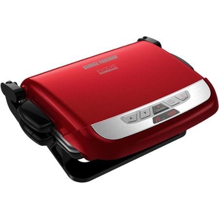 Modern George Foreman Evolve Grill with Removable Plates, Red