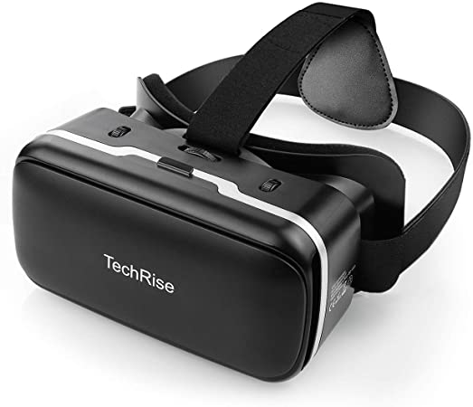 TechRise 3D VR Headset, Anti-Blue Light Eye Protected HD Universal Virtual Reality Goggles Compatible with iPhone & Android Phones, Comfortable Adjustable VR Glasses Gift for Kids and Adults