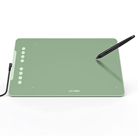 XP-Pen Deco01 V2 Digital Graphics Drawing Pen Tablet (10" x 6.25", 8192 Levels of Pressure Sensitivity, Battery-Free Passive Stylus, Green)