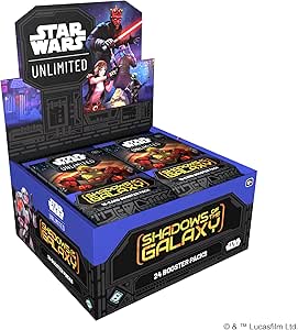 Star Wars: Unlimited TCG Shadows of The Galaxy BOOSTER DISPLAY (Set of 24 Booster Packs) - Trading Card Game for Kids & Adults, Ages 12 , 2  Players, 20 Min Playtime, Made by Fantasy Flight Games