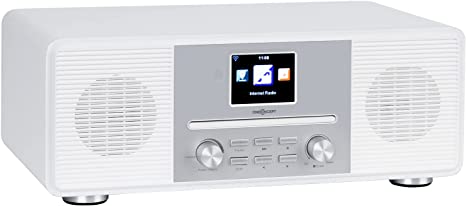 oneConcept Radio, Internetradio mit CD Player, DAB Radio mit Bluetooth, DAB/DAB /FM Radio, Küchenradio mit HCC Display, MP3, Streaming-Connect, DAB Plus Radio mit CD Player, Fernbedienung und Wecker