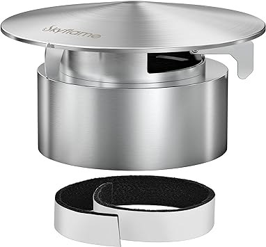 Skyflame Stainless Steel Grill Chimney Top Vent Cap Replacement Compatible with Large Big Green Egg - Updated Version - Clamshell Design