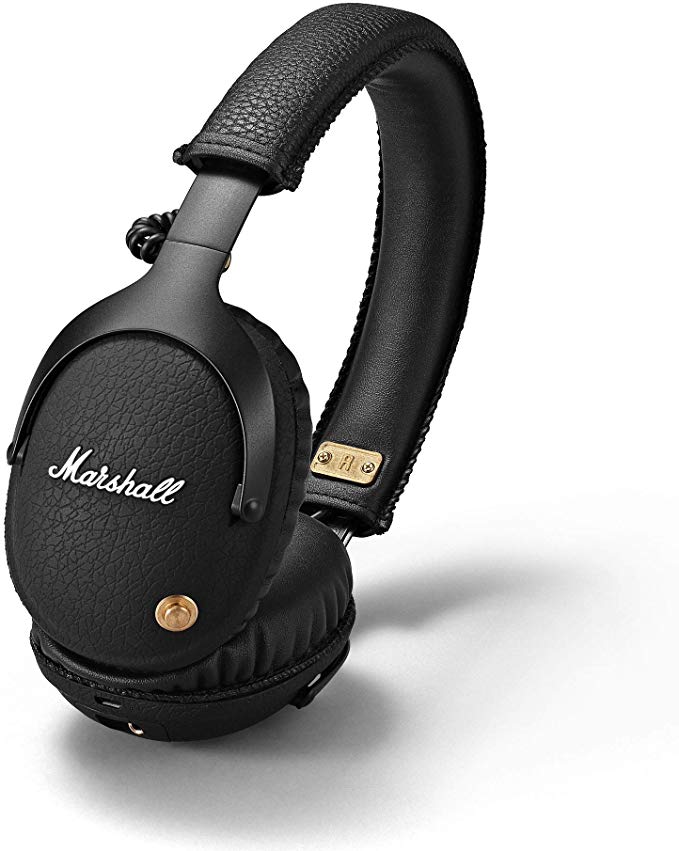 Marshall Monitor Bluetooth Headphones, Wireless Over-Ear Headphones, with 30  Hours of Portable Playtime, Built-in Noise Reduction Microphone and Multi-Directional Control Knob, Black