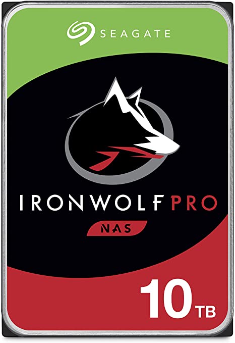 Seagate IronWolf, 10TB, NAS, Internal Hard Drive, CMR, 3.5 Inch, SATA, 6GB/s, 7.200 RPM, 256MB Cache, for RAID Network Attached Storage, 3 year Rescue Services (ST10000NE0008)