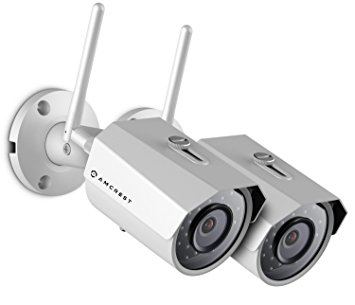 2-Pack Amcrest ProHD Outdoor 3-Megapixel (2304 x 1296P) WiFi Wireless IP Security Bullet Camera - IP67 Weatherproof, 3MP (1080P/1296P), IP3M-943W (White)