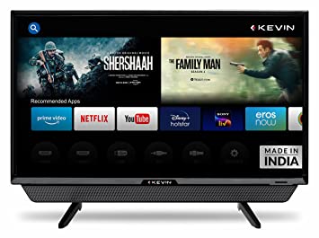 Kevin 60 cm (24 Inches) HD Ready Smart LED TV KN24PRO (Black) (2021 Model) | With Inbuilt Soundbar
