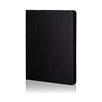 32nd Premium Leather Folio Case for Apple iPad Pro 12.9 inch (2015), Real Leather Design with Magnetic Closure and Built In Stand - Black