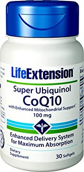 Life Extension Super Ubiquinol CoQ10 with Enhanced Mitochondrial Support™, 100mg, 30 Softgels