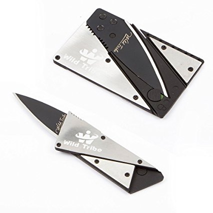 Card Shaped Folding Knife Survival Knife Pocket Knife,with Stainless Steel Shell black Blade