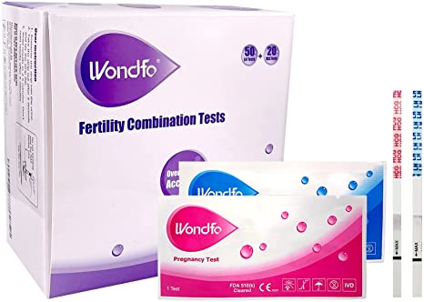 Wondfo 40 Ovulation Test Strips and 10 Pregnancy Test Strips Kit - Rapid Test Detection for Home Self-Checking Urine Test (40 LH   10 HCG)