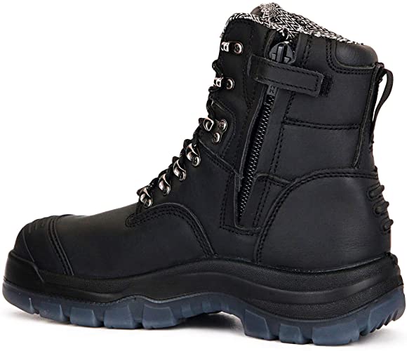 ROCKROOSTER Work Boots for Men,8 inch Steel Toe Slip On Leather Boots,Side Zipper,Static Control,Non-Slip,Breathable,Quick Dry,AK232Z AK245Z
