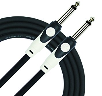 KIRLIN Cable LGI-201-10/BK 10-Feet Straight 1/4-Inch Plugs LightGear Instrument Cable with Black PVC Jacket