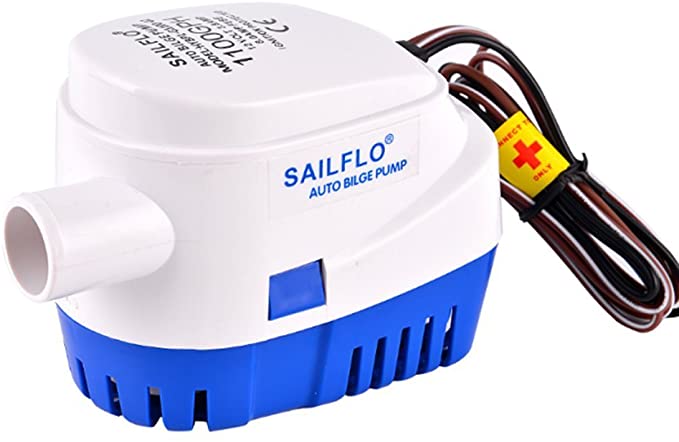 SAILFLO Bilge Pump Automatic with Float Switch 12v Pump for Boat 600 GPH /750 GPH/1100GPH 12 Volt DC All-in-one Marine Submersible Water Pump 4 Year Warranty Auto Yacht RV