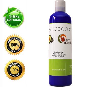 100 Pure Avocado Oil - Deep Tissue Moisturizer for Hair Face and Skin - Rich in Retinol and Vitamin E to Reduce Wrinkles - Supports Skin Rejuvenation and Hair Growth - 4 Oz - USA Made By Maple Holistics