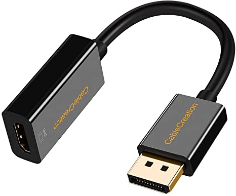 CableCreation Active DP to HDMI 4K 60Hz, DisplayPort to HDMI Adapter, HDMI 2.0 Support UHD 4K @60Hz Audio/Video, Eyefinity Multi-Screen Compatible, Black