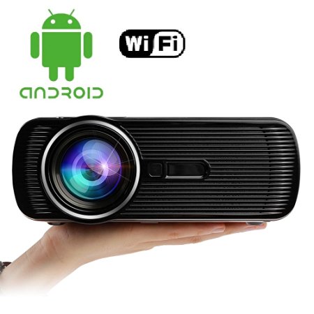 Mileagea Mini Led projector Android 4.4 Wifi Wireless Home theater enjoy Movie video Game