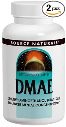 Source Naturals DMAE Dimethylaminoethanol Bitartrate 351mg Supplement - 50 Capsules (Pack of 2)