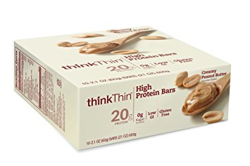 thinkThin High Protein, Creamy Peanut Butter, 2.1 Ounce (pack of 10)