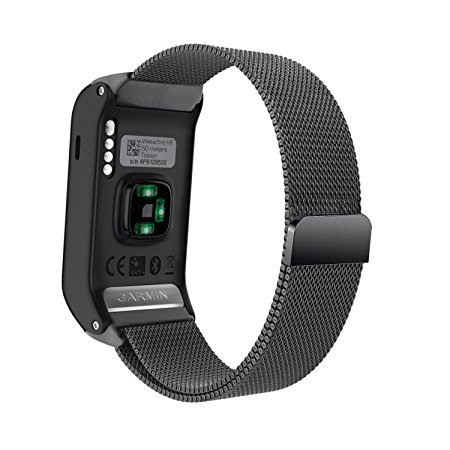 C2DJOY Garmin Vivoactive hr Replacement Bands (2018 New Update) Milanese Stainless Steel watch band For Garmin Vivoactive hr with Unique Magnet Lock, No Buckle Needed, Small Large(5.5-9.0in)