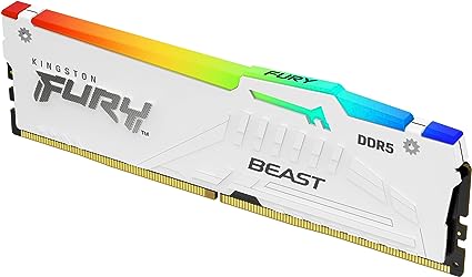 Kingston Fury Beast White RGB 32GB (2x16GB) 6000MT/s CL36 DDR5 Expo DIMM | Infrared Syncing | Fury CTRL Software | Overclocking | Plug N Play | AMD Expo | Kit of 2 | KF560C36BWEAK2-32